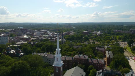 Aerial-Flight-Over-Harvard-University-Campus
