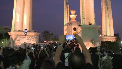 Huge-Crowd-of-Protesters-gather-in-Bangkok-at-Democracy-Monument-during-Anti-Government-Protests