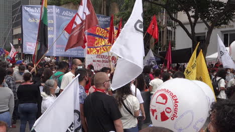 Black-Consciousness-Rally-During-Covid-19-Pandemic,-Sao-Paulo,-Brazil