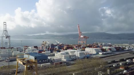 Aerial-approach-to-the-Vigo-port-at-covid-lock-down