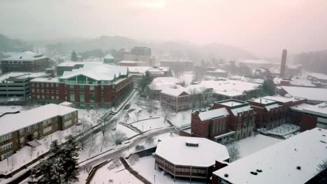 Snowing-at-Appalachian,-Boone-NC,-Boone-North-Carolina