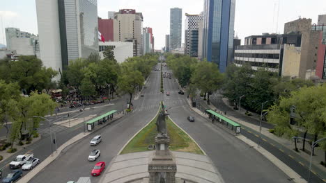 Aerial-view-of-Monument-in-downtown-mexico-city