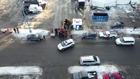 Aerial-View-Of-Entrance-To-Coventry-Road-Base-Camp-In-Ottawa-For-Freedom-Convoy