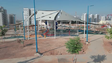 Playground-Rides-At-New-Neighbourhoods's-at-Southern-District-City-Netivot-,-Israel