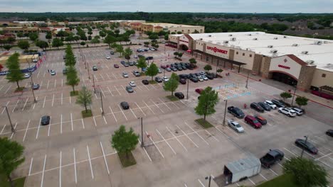 Aerial-footage-of-the-Super-Target-located-at-5959-Long-Prairie-Rd,-Flower-Mound,-TX-75028