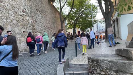Tourists-walking-up-towards-Castelo-de-S