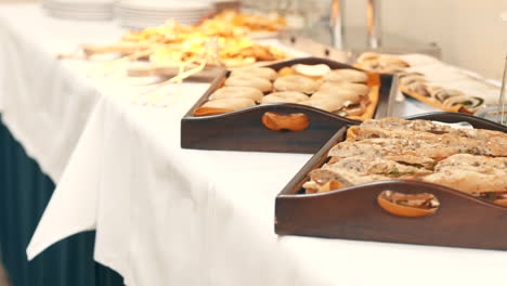Delicious-sandwiches-on-tray's-placed-by-catering-during-an-event