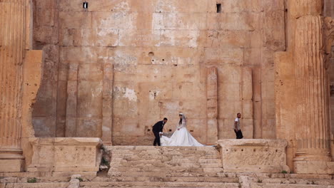 Couple-takes-wedding-photos-in-Baalbeck-Castle-in-Baalbeck-City