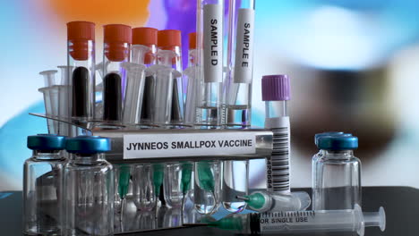 A-close-look-at-a-metal-tube-rack-labelled-Jynneous-Smallpox-Vaccine