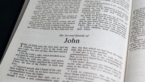Close-Up-Shot-of-Bible-Page-Turning-to-the-book-of-Second-John