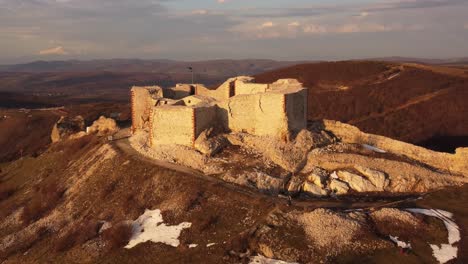 Kosovo-Castle-during-Sunset-Drone-Parallax