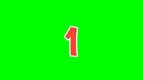 Number-1-one-animation-green-screen