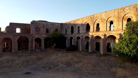 Panoramic-approach-to-the-ruins-of-the-monastery-of-the-friars-in-carmona,-sevilla