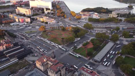 Birds-eye-view-of-planned-and-developed-city-square-around-old-Retiro-station-in-Buenos-Aires