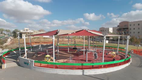 Playground-Rides-At-New-Neighbourhoods-at-Netivot-City,-Israel