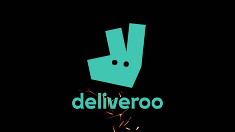 Deliveroo-Symbol-In-Feuerfunken