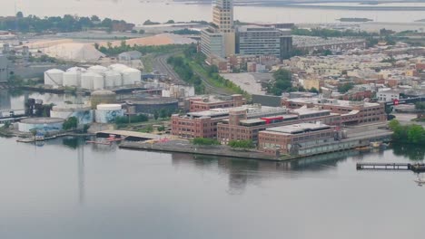 Aerial-view-of-BWC-Terminals,-Bulk-Liquid-Storage,-Baltimore,-Maryland
