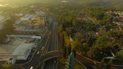 spectacular-aerial-view-with-drone,-of-the-Araucarias-roundabout-of-Xalapa,-Veracruz,-Mexico