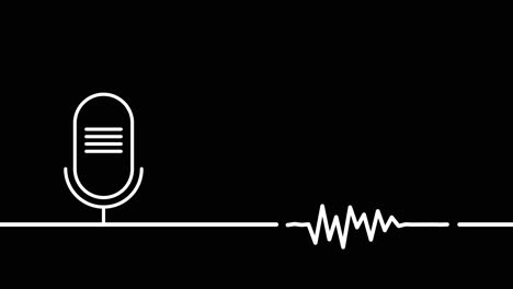 Podcast-Mikrofon-Und-Audio-Wellenform-Banner-Bewegungsgrafikanimation