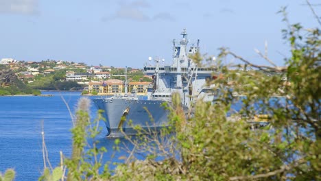RFA-Military-Knight-tanker-ship-moored-in-the-tropical-waters-off-the-coast-of-Willemstad-on-the-Caribbean-island-of-Curacao