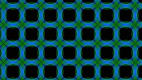 Abstrakt,-Hintergrundanimation,-Nach-Rechts-Scrollen,-Schwarze,-Grüne,-Blaue-Kreise