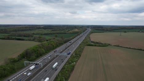 M25-London-orbital-motorway-drone-aerial-view