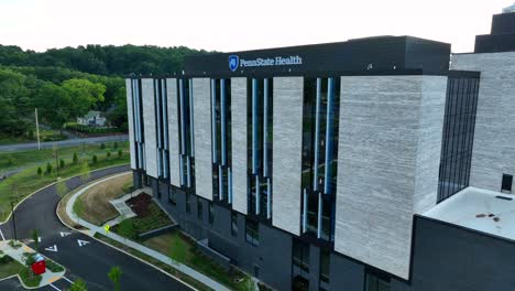 Aerial-approach-towards-brand-new-Penn-State-Health-Hospital