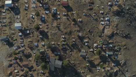 Aerial-cenital-plane-shot-of-a-cementery-in-Valle-de-Guadalupe