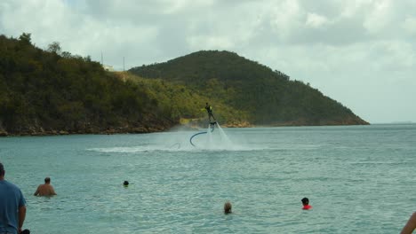 Man-Rides-Water-Jet-Pack-in-St-Kitts
