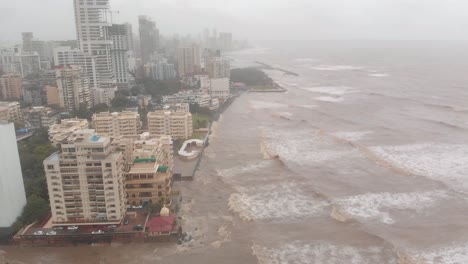 Drone-shot-high-above-high-tide-in-Mumbai