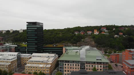 Aerial-view-over-Garda-located-in-Gothenburg,-Sweden