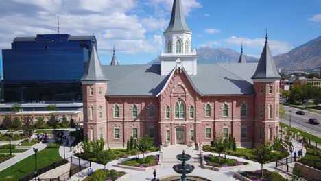 Rotating-Drone-Shot-circling-around-the-front-of-the-Provo-City-Center-Temple