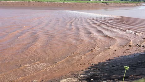 Rippling-waves-from-the-tidal-bore-in-Moncton,-New-Brunswick