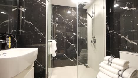 Elegant-Bathroom-with-Marble-Pattern-Wall-Decoration