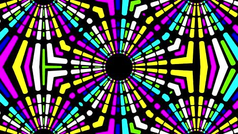 Kaleidoskopfarben-Kreisen-Hintergrundschleife-Ein