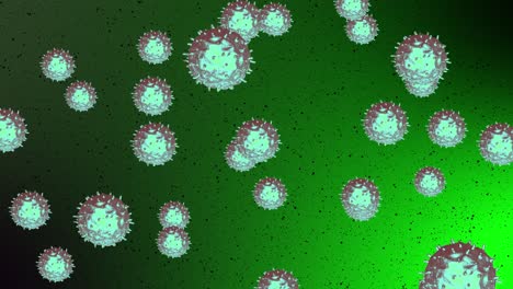 Virus-cells-floating-in-green-slime-or-liquid