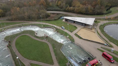 White-water-Rafting-centre-England-Fire-Brigade-training-water-rescue-drone-footage