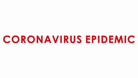 Coronavirus-Epidemie-Texttypografie,-Rote-Farbanimation,-Glatt-Auf-Weißem-Hintergrund