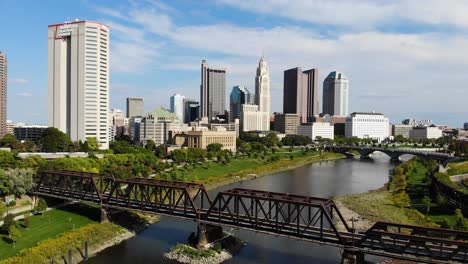 Columbus-Ohio-Skyline---aerial-drone-footage