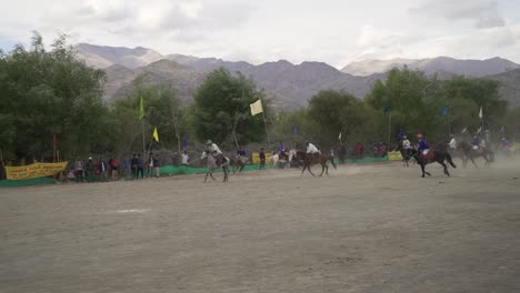 Men-play-traditional-British-Polo-in-slow-motion-in-Ladakh,-India