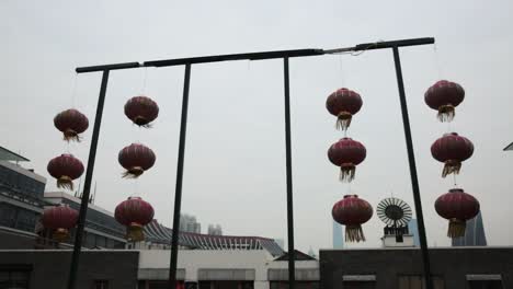 twelve-Red-chinese-lantern-floating-in-the-wind