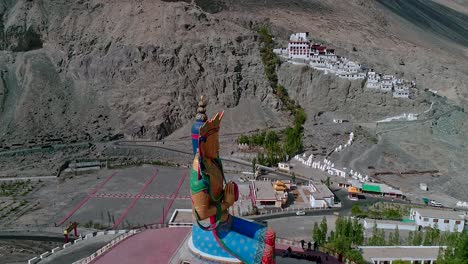 diskit-gompa-buddhist-monastery-with-nearby-gold-budha-statue