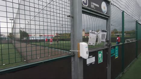Hand-Sanitizer-Outside-Football-Pitch-At-Goals-Ruislip,-London