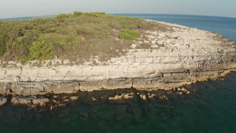 Aerial-Scene-Of-Cape-Kamenjak,-Adriatic-Sea,-Istria,-Croatia