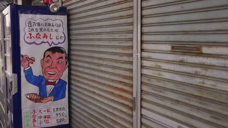 Bierautomat-Und-Funazushi-Shop-In-Der-Japanischen-Stadt