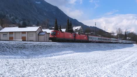 Swiss-Federal-Railway-passing-through-Austrian-Town-in-Feldkirch