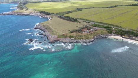 Island-Pacific-Ocean-Coastline-and-Reef-of-Hawaiian-Island-of-Maui---Aerial