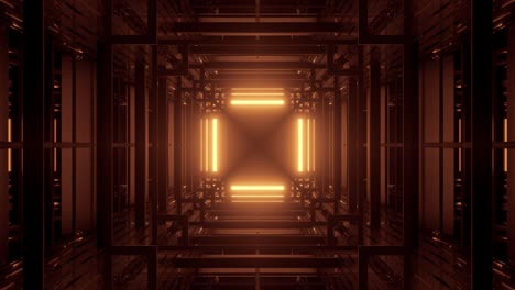 Tunnel-motion-through-a-golden-glowing-shaft