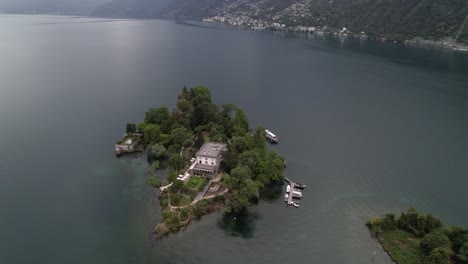 Remote-island-Brissago-in-the-lake-maggiore,-sightseeing-place-in-Switzerland