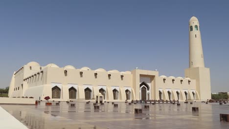 View-of-Imam-Abdul-Waheb-Mosque,-also-known-as-Grand-Mosque-in-Doha,-Qatar---05th-May-2021